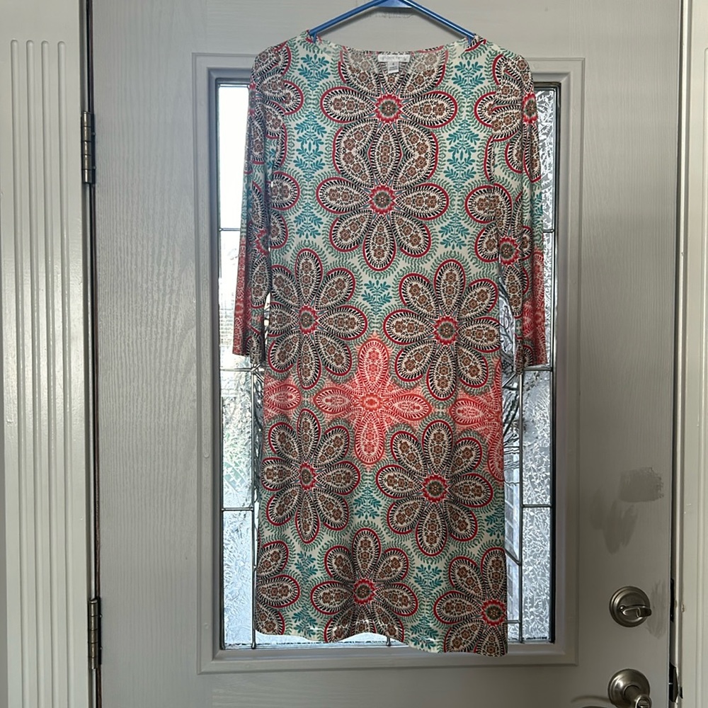 Fun, print three-quarter length London times dress